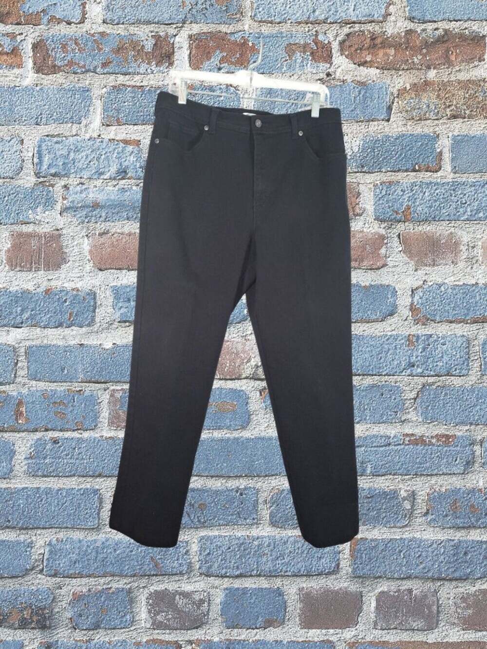 Ladies Christopher & Banks Black Jeans Like New Size 14 Straight Leg